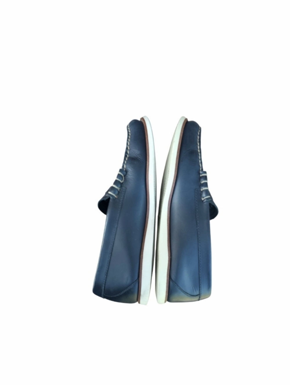 Bass Weejuns Navy Blue Leather Slip On Boat Penny Loafer Casual Shoe Men 10 GH - Picture 8 of 11